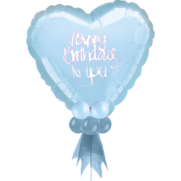 Personalised Large 36 Light Blue Heart Balloon Magic Balloons 1110