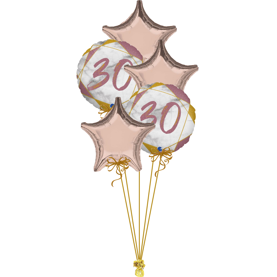 Generic Happy Birthday Rose Gold & 30 Ballon Rose,Blanc