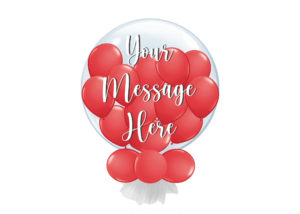 Personalised red valentines large deco bubble balloon